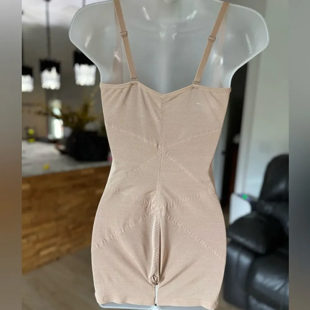 Women's Open Bust Tummy Control Waist Slimming Sheer Shapewear. Size Medium